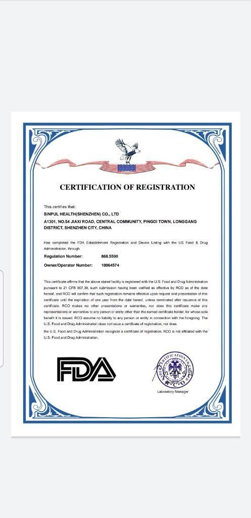 FDA Certification of Registration